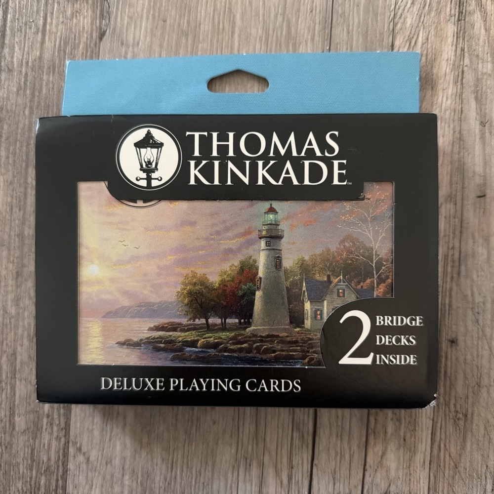 Thomas Kinkade Deluxe Playing Cards 2 Bridge Decks‎ & Collector's Tin NEW